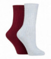 2PK - Wildfeet Cashmere Bed Socks (4-8 / Blue/Mauve)