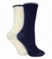 2PK - Wildfeet Lurex Cable Knit (4-8 / Navy/Cream)