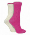 2PK - Wildfeet Lurex Cable Knit (4-8 / Cream/Pink)