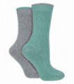 2PK - Wildfeet Lurex Cable Knit (4-8 / Grey/Green)