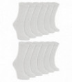 12 Pairs Children's School Socks (12-3 UK / White)