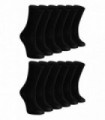 12 Pairs Children's School Socks (9-12 UK / Black)