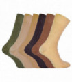 6 Pack 100% Egyptian Cotton Socks (6-8 / Brown)