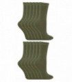 12 Pack KIDS Solid Colour Cotton Socks (12-3 / Khaki)