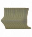 12 Pairs Ladies Plain Coloured Cotton Socks (Khaki)