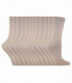 12 Pairs Ladies Plain Coloured Cotton Socks (PL30 Beige)