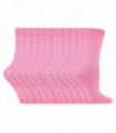 12 Pairs Ladies Plain Coloured Cotton Socks (Rose)