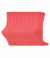 12 Pairs Ladies Plain Coloured Cotton Socks (Coral)