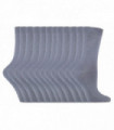 12 Pairs Ladies Plain Coloured Cotton Socks (Platinum)
