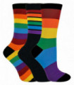 3 Pairs Ladies Rainbow Socks (4-7 UK / Rainbow)