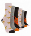 6PK - Wildfeet Novelty Jacquard Socks (4-8 / Fox)