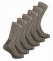 6 Pairs Mens Wool Rich Hiking Socks (6-11 UK / Brown)
