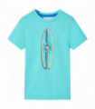 Kids' T-shirt with Short Sleeves Aqua 140