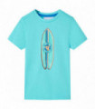 Kids' T-shirt with Short Sleeves Aqua 128