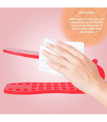 Haven Space Saver Shoe Rack Organiser Standard Size Easy To Clean & Sturdy, Red