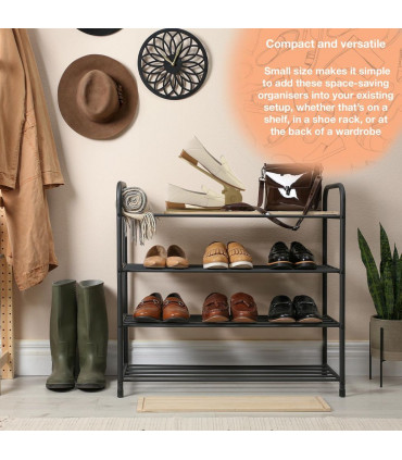 Haven Space Saver Shoe Rack Organiser Standard Size Easy Clean & Sturdy, Brown