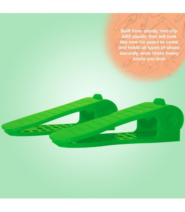 Haven Space Saver Shoe Rack Organiser Standard Size Easy Clean & Sturdy, Green