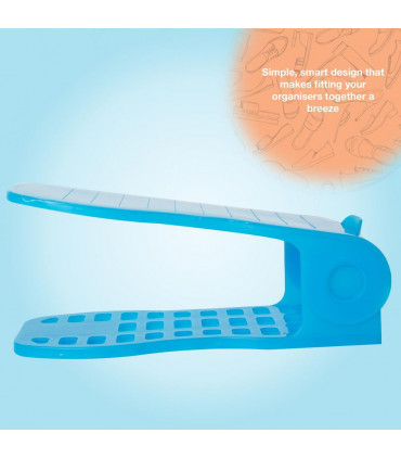 Haven Space Saver Shoe Rack Organiser Standard Size Easy To Clean & Sturdy, Blue