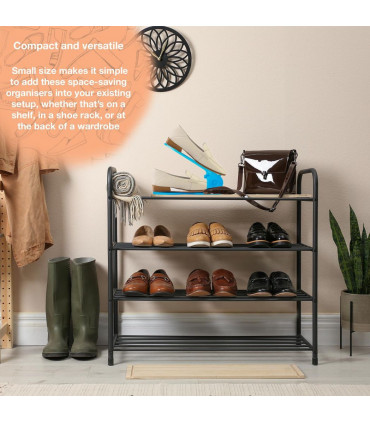 Haven Space Saver Shoe Rack Organiser Standard Size Easy To Clean & Sturdy, Blue