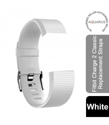 Fitbit Charge2 ClassicReplacement Straps,AdjustableStraps with Metal Clasp,White