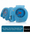 Aquarius Kids Watch Girls Boys Bendable Slap Watch Silicone Cartoon Elephant