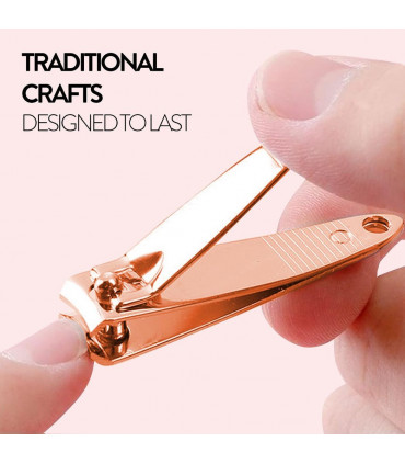 Envie Nail Clippers Stainless Steel Ergonomic Rose Gold Nail Cutter, Set of 3