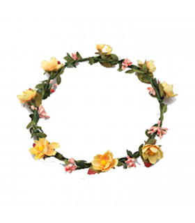 Flower Head Garland Crown Perfect for Festivals | Weddings or Summer days[Yellow]