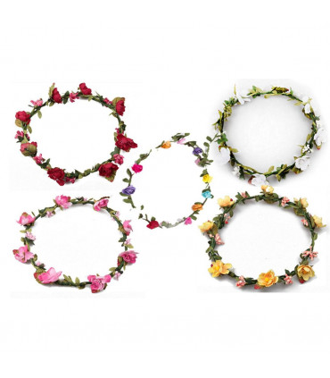 Flower Head Garland Crown Perfect for Festivals | Weddings or Summer days[Yellow]