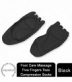 Foot Care Massage Five Fingers Toes Compression Socks[Black]