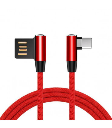 Aquarius Flexible And Wrest Resistant Universal Type-C Aluminium Cable, Red