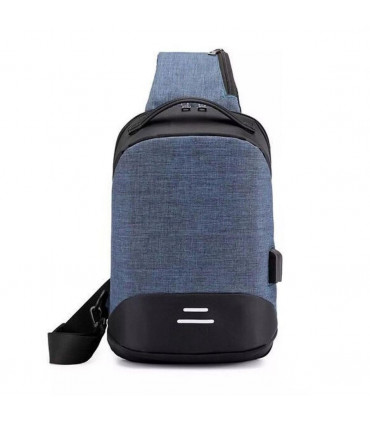 Anti-Theft Waterproof Backpack with USB Charging Port Unisex Small Bag, Blue
