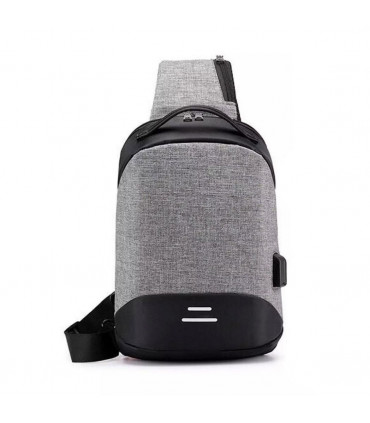 Anti-Theft Waterproof Backpack with USB Charging Port Unisex Small Bag, Grey