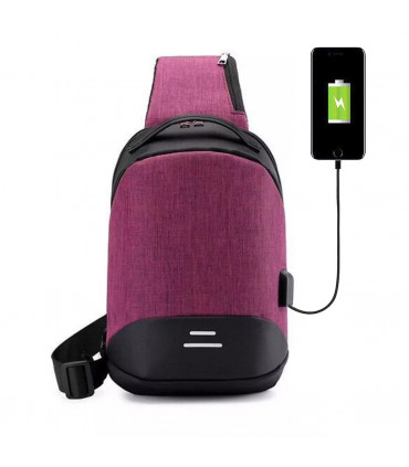 Anti-Theft Waterproof Backpack with USB Charging Port Unisex Small Bag, Red