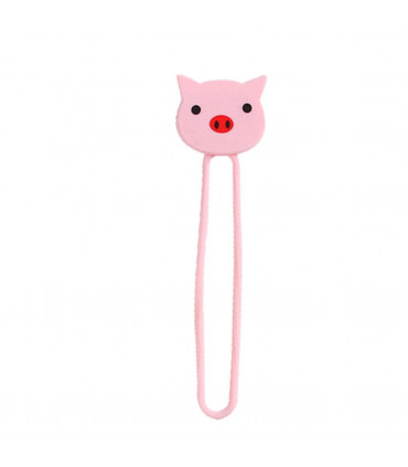 Aquarius Cartoon Cord Cable Organiser, Pig, Pink