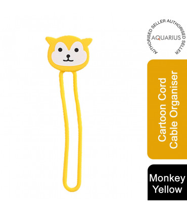Aquarius Cartoon Cord Cable Organiser, Monkey, Yellow
