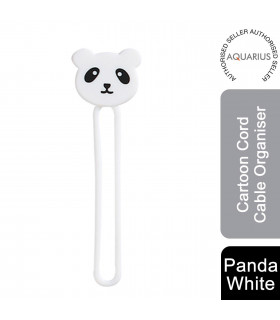 Aquarius Cartoon Cord Cable Organiser, Panda, White