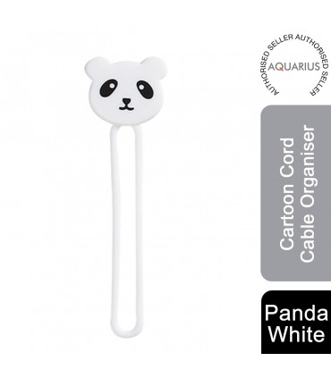 Aquarius Cartoon Cord Cable Organiser, Panda, White