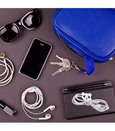 Aquarius Cartoon Cord Cable Organiser, Panda, White