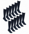 12 PAIRS - Girls Bamboo Knee High School Socks (4-6 Years / Navy Blue)