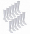 12 PAIRS - Girls Bamboo Knee High School Socks (4-6 Years / White)