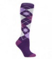 Heat Holders - Ladies Lite Socks - Long (Purple Argyle)