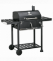 Charcoal BBQ Grill Smoker Trolley with Shelves, Bottle Opener and Wheels