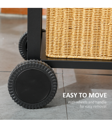 Charcoal BBQ Grill Smoker Trolley with Shelves, Bottle Opener and Wheels