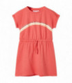 Kids' Dress with Drawstring Coral 128