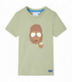 Kids' T-shirt with Short Sleeves Light Khaki 92