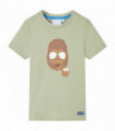 Kids' T-shirt with Short Sleeves Light Khaki 104
