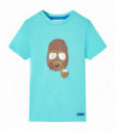 Kids' T-shirt with Short Sleeves Aqua 128