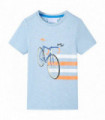 Kids' T-shirt Soft Blue Melange 128