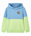 Kids' Hooded Sweatshirt Blue and Soft Yellow 92