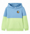 Kids' Hooded Sweatshirt Blue and Soft Yellow 104